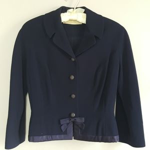 Vintage 1950's Rayon Navy Bitker-Gerner Milwaukee Jacket and Skirt Set